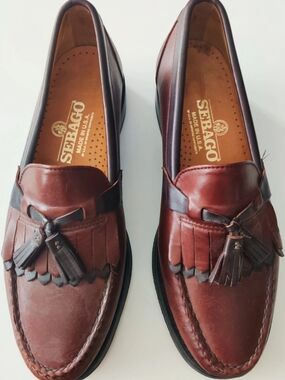 Sebago Mens 7W Chestnut Color Tassel Loafers Shoes